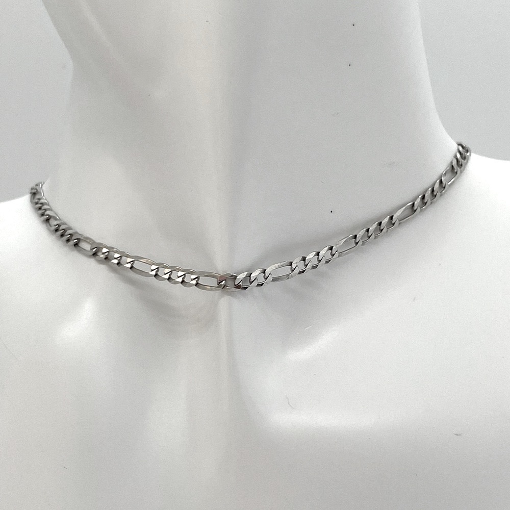 925 Sterling Silver Figaro Choker ⛓